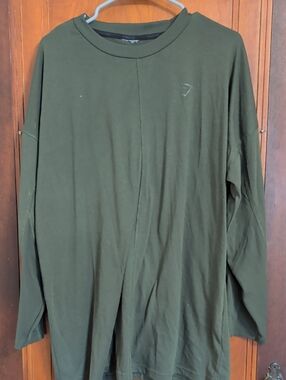 Gymshark Long Sleeve Crew in Olive Green